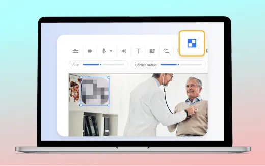 Blur Video feature page for blurring visual content in Visla